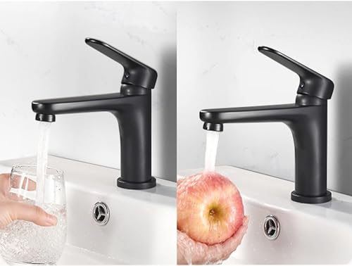 Robinet de lavabo 1 trou noir pour une salle de bain moderne et relaxante