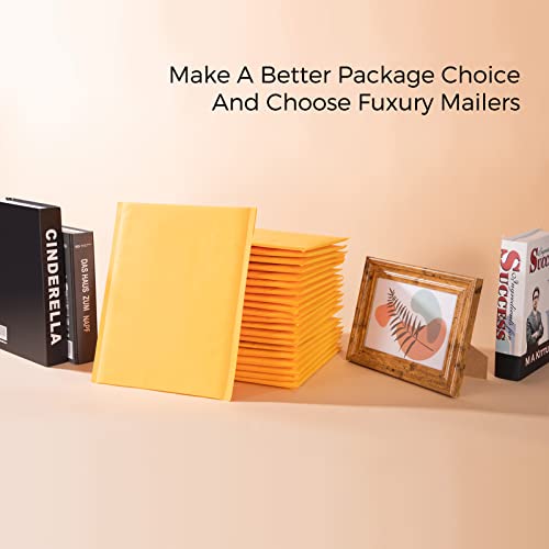 Fuxury Kraft Bubble Mailer 10.5X16 Inch 25 Pack,Strong Adhesion Padded Envelopes,Usable Size 10.5X15", Self Seal Bubble Envelopes,Waterproof Padded Mailers Packaging for Small Business,#5 Yellow - Thumbnail 4
