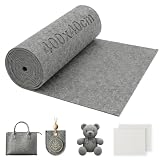 Hexizexi Filz Meterware 40cm x 400cm x 3mm Filzmatte Grau Filzstoff Meterware Filzmatten zum Zuschneiden für Handarbeit Nähen DIY Dekoration