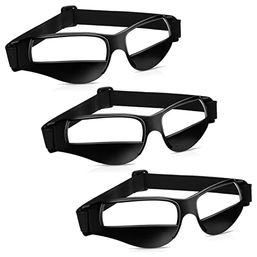 Fiada 3 Pack Dribbling Goggles Basketball Sports Glasses Adjustable Dribbling Black Goggles Basketball Training Equipment