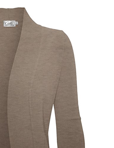 Image of Cielo Women's Solid Basic Open Front Pockets Knit Sweater Cardigan