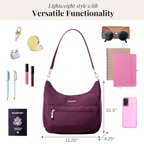 Image of Baggallini Modern Pocket Half Moon 11 inchx10.5 inch Shoulder Women W /Replaceable Straps Converts to Crossbody Bag