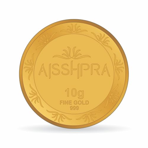 Aisshpra 24K (999) Gold Coin | Bar, Bullion | Certified Purity with Gift Box | Ideal for Diwali, Dhanteras, Akshaya Tritiya, Wedding Gifting & Investment