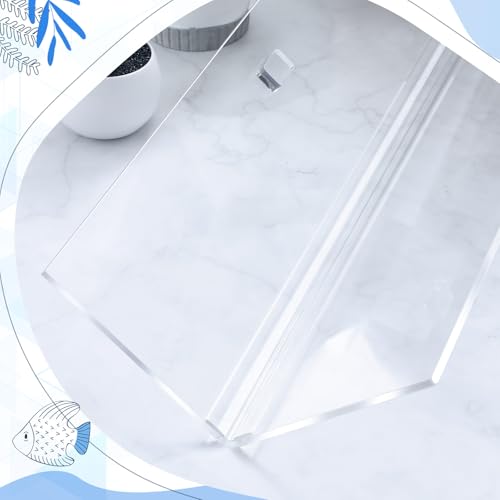Image of Juexica Aquarium Acrylic Canopy Set 19.37 x 9.37 x 0.28 Inch for 10 /20 Gallon Without Center Brace Aquariums Cover Fish Tank Lid with a Hook Knife, Clear