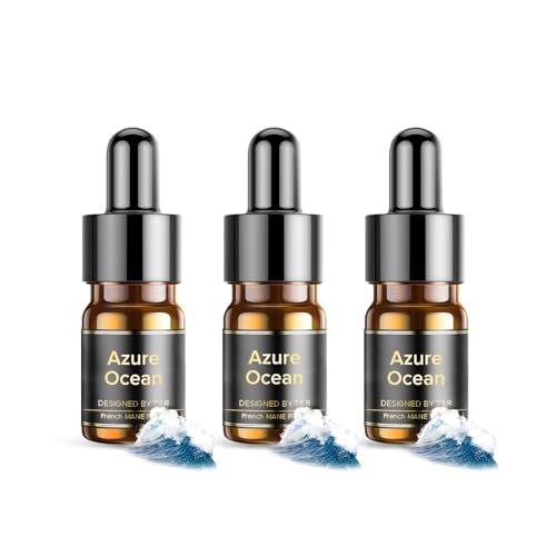 Ceeniu【SGS認証·自然な香りの魅力を感じる】精油 アロマオイル フランス天然香料 ふんわり（香り：紺碧の海）車用 部屋用 オフィス アロマストーン 4ml×3本セット 芳香剤 Car Fragrance Refill