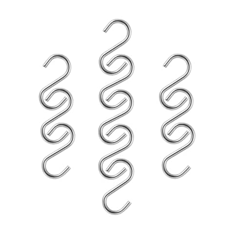200Pcs Mini S Hook 1 Inch Small Stainless Steel Hanger Ornament DIY S Shaped Metal for Jewelry S- Connectors Wire Hardware Key Ring Chain Hanging Doll House Crafts Pet Name Towel Lure and Assemble Cover