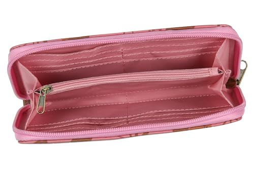 Disney Lilo And Stitch Allover Floral Stamped Design with Stitch Faux Leather Full Zip Wallet Bi-Fold3