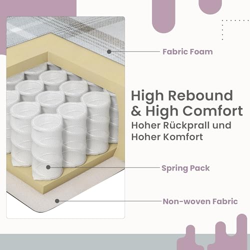 EROMMY Ohrensessel, Vintage Sessel mit Holzfüße, gepolsterte Relaxsessel, Einzelsessel für Wohnzimmer, Schlafzimmer, Leinen, Grau - 5