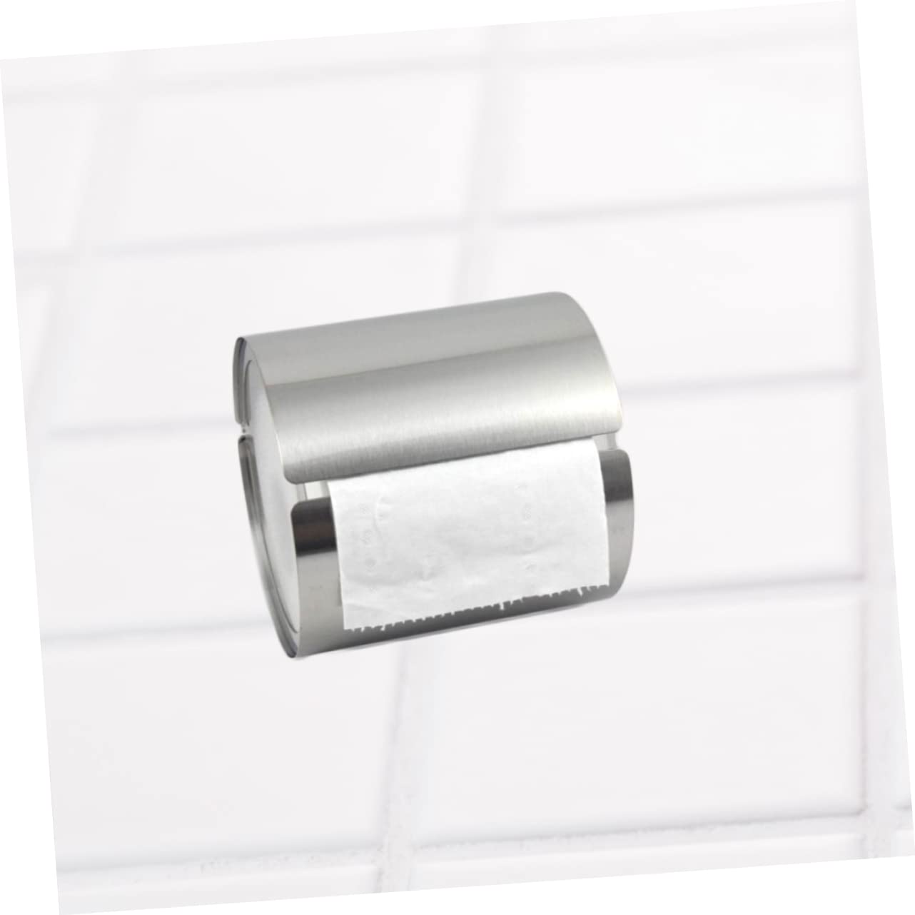 Porta Rotolo da Muro in Acciaio Inox Rotondo Argento