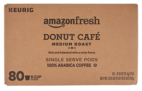 Image of AmazonFresh Donut Cafe 80 Ct. K-Cups, Medium Roast, Keurig K-Cup Brewer Compatible