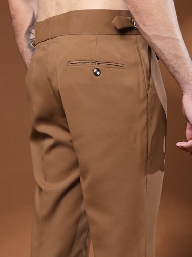 Image of Gurkha Pants for Men | Trouser for Men | Formal Pant | Single Buckle | Bell Bottom Trouser High Waist Pleated Casual Trousers | Flared Bottom Leg Pants for Office Smart Casual Travel Party