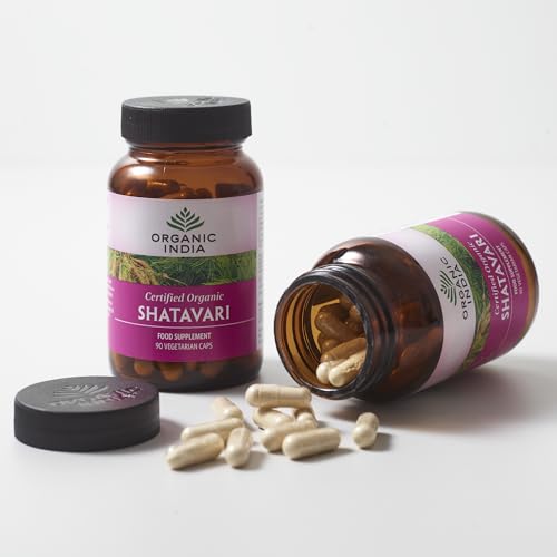 Organic India Shatavari - Organic Shatavari Root (Asparagus racemosus) - Supports Hormonal Balance & Women’s Wellbeing - Supplements for Womens Health - Vegan & Additive Free - 90 Capsules