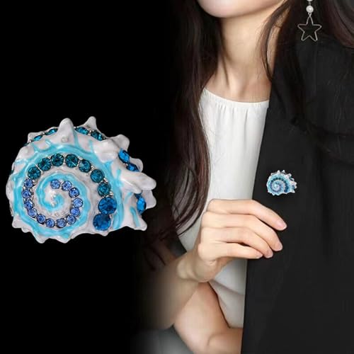 Image of Enamel Conch Shell Brooch for Women Snail Brooches Lapel Pin Elegant Dress Accessories Mother's Day Gift