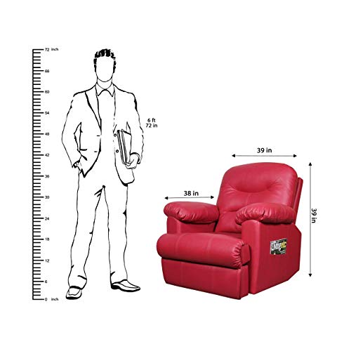 Image of Matinee Recliner, Ultra Comfortable and Durable Ergonomic Single Seat Reclining Sofa, Living Room Recliner Chair with Thickened Padded Arm /Back, Leatherette, Pink Color