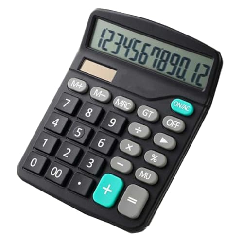 FUNOMOCYA Inspired Solar Calculator 12 Digits Lightweight Financial Office Tool Battery-Free Ideal for School and Home