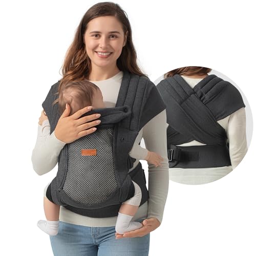 besrey Baby Carrier Newborn, Mesh Wraps Carrier for Mom Dad, Mens Front Back Infant Carry, Soft Summer Baby Holder Carry, Baby Gift Wrap, Cloth Shirt Kangaroo Carrying, Forward Chest Carrying