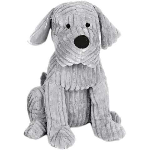 Take Me Home Cute Dog Door Stop - Chunky Cord Ribbed Dog 28cm (Grey) Cover