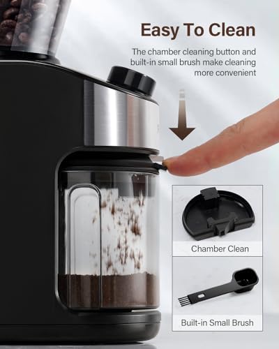 SHARDOR Burr Coffee Bean Grinder, 32 Settings, 40-Second Timer, Black - 4