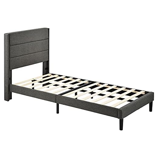 Säng i massivt trä, dubbelsäng, modern design Massivträ i massivt trä, sängram med listerram och sänggavel, för vuxna och ungdomar (madrass ingår ej)
