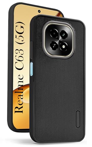 Image of Jkobi Back Cover Case for Realme C63 5G (Textured Grip Design | Camera Protection | Slim and Light Weight | Soft Touch and Feel | Black)