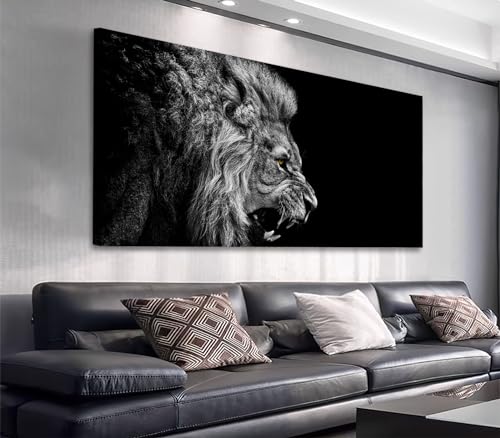 arteWOODS Canvas Wall Art - Modern Large Lion Portrait, Contemporary