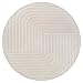 JONATHAN Y Odense High-Low Angle Ivory/Cream 8' Round Indoor/Outdoor Area Rug, Pet Friendly, Non-Shedding, Stain Resistant, Easy-Cleaning for Backyard, Patio, Porch (SCN101A-8R)
