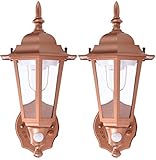 Maxsa 46719-2PACK Battery-Powered Motion-Activated Plastic LED Wall Sconce, 2-Pack (Bronze)