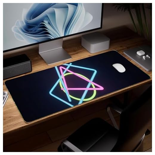 Leather Minimalist Desk Pad, Colorful Art Mouse Pad Large Computer Keyboard Gaming Mousepad Waterproof Desktop Protector & Cover, Decorative PU Leather Laptop Mouse Mat Home Decor 10 x 25.6 inch C73