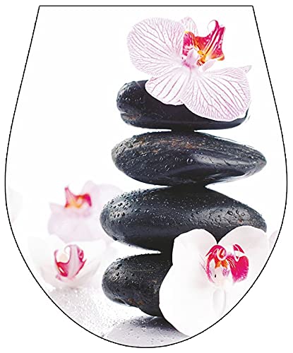 Tycner Flowers And Stones 'Flowers And Stones' Wc Seat Sticker Toilet Lid Cover Bathroom Art 32X38cm