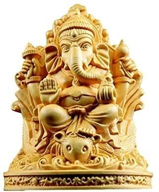 YJXGVJFQ Statues Boxwood 11cm Eléphant Sculpture Ganesha Bois Statue Statue Statue Richesse Connaissance Feng Shui Accueil Décor liujiapeng55