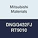 Mitsubishi Materials DNGG432FJ RT9010 Uncoated Carbide DN Type Turning Insert with Hole, Rhombic 55?, Grade RT9010, 0.5" IC, 0.187" Thick, 0.031" Corner Radius, FJ Breaker (Pack of 10)