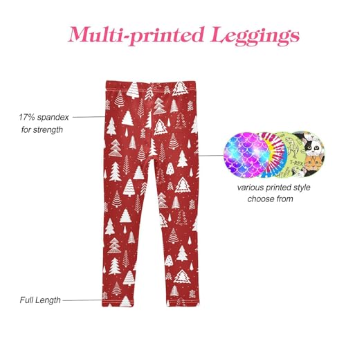 CaTaKu Girls Leggings Red Christmas Tree Leggings for Girls Kids Athletic Workout Yoga Pants Size 4-10T4