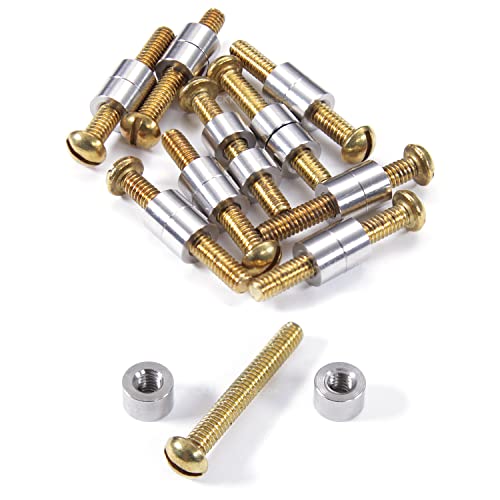 Loveless Fasteners for DIY Handles &amp; Knife Handle Repair - USA Size (0.312 x 8-32US x 1.15 Inch) - (Stainless Steel/Brass) - (10 Pk)