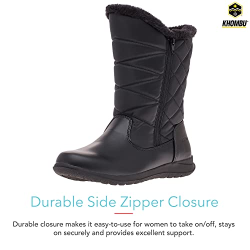 Khombu Women's Carly Winter Boots Warm Faux Fur-Lined Tall Mid-Calf Height with Dual Zippers2