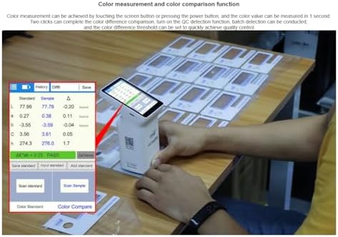 Portable D/8 Touch Colorimeter - Multifunctional Color Analyzer for Paint, Fabric, Skin, Metal, Ceramic, Stone & Ink - Accurate Color Measurement Tool