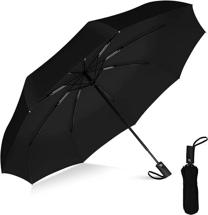 GAOYAING Portable Auto Travel Umbrella - Windproof for Rain, Strong for Wind, Auto Open/Close Button, Perfect Car Umbrella for Men & Women
