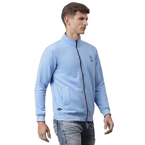 Image of Thomas Scott Men's | Solid | Full Sleeve | Regular Fit | Cotton Poly | High Neck | Zip Clouser | Knitted Sweatshirt