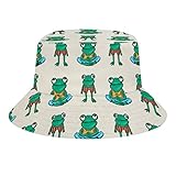 iubbki kawaii frog anime cute frog anime cappelli a secchiello cappello da viaggio unisex da spiaggia berretto da pesca all'aperto per donna uomo