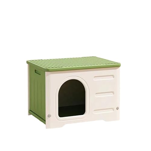 外猫ハウス 屋外 ペットハウス 野良猫用 キャットハウス 小型犬 猫用 防寒 防風 防雨 通気性 毛布付き 組立簡単 四季通用 雨よけ 室外用 (グリーン,接尾辞 放浪の箱舟 (15斤未満))