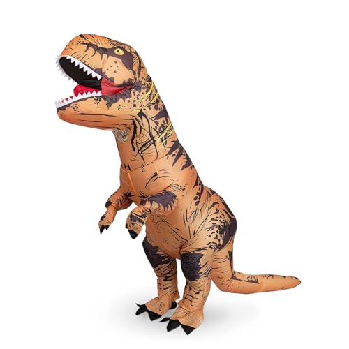 CHAMPWIN Adult Dinosaur Inflatable Costume (150cm-190cm) Funny Tyrannosaurus Rex Costume for Mardi Gras Halloween Party Christmas