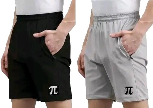 Image of Men's Solid Sports Shorts Combo Pack of 2 | Comfortable Regular Fit Half Pants for Men