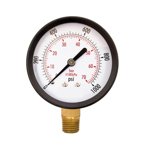 Manomètre 0-1000 PSI haute pression pour contrôler vos circuits hydrauliques via raccord 1/4 NPT