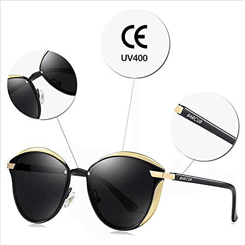 Polarized Sunglasses Women Cat Eye 3D Sheild Side Frame Round Sun Glassess UVA&B Protection4