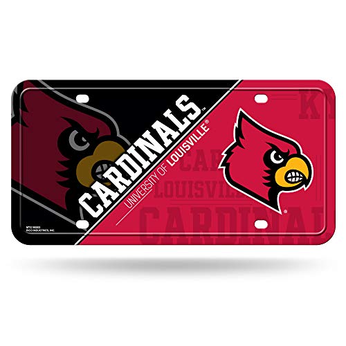 Rico Industries NCAA Metal License Plate Tag, Louisville Cardinals, 6 x 11.5-inches