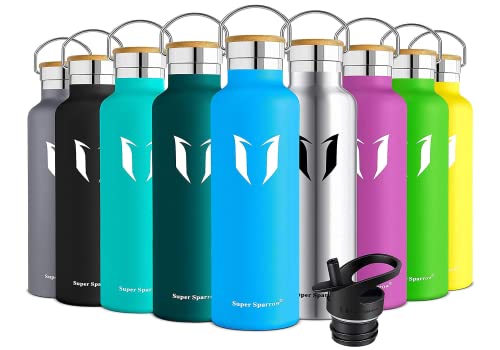 Super Sparrow Botella Agua Acero Inoxidable - Botella Agua Niños - 620ml - Botella Termica Boca Estándar - Sin BPA, para Niños & Adultos, Deporte, Oficina, Yoga, Ciclismo