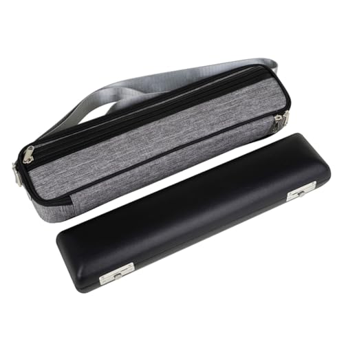 FUNOMOCYA 16/17 Hole Flute Hard Case Cover Waterproof Flute Bag Set Shoulder Strap Carrying Storage Holder
