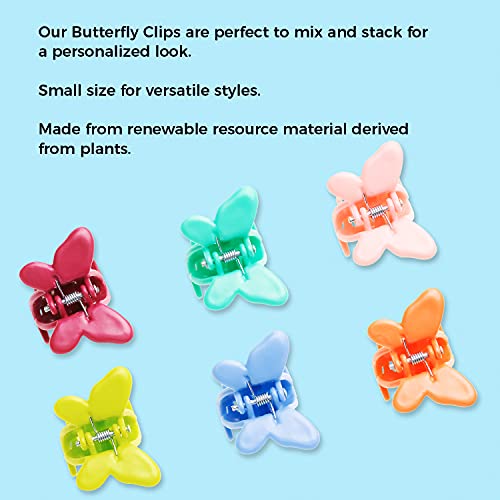 Goody Bio-Plastic Mini Butterfly Clips - Assorted - Snap And Go Closure Help Keep Hairs In Place - Hair Accessories To Style With Ease And Keep Your Hair Secured - For All Hair Types #TOP1