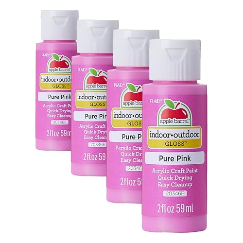 Image of Apple Barrel Gloss Acrylic Paint in Assorted Colors (2-Ounce), 20346 Pure Pink (Pack of 4)