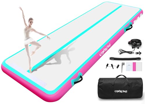 OWROMI Inflatable Air Gymnastics Mats for Tumbling, 10ft/13ft/16ft/20ft Tumble Track Tumbling Mats...