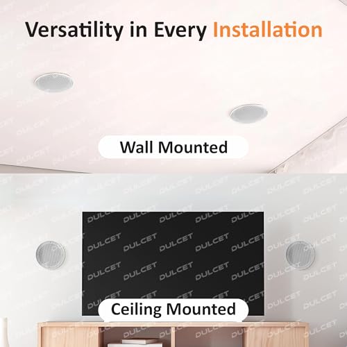 Image of DULCET DC-CS6F-PS 6.5 inch 10W Full Range 8 Ohms Frameless Passive Ceiling Speaker that Connects to Active Bluetooth Ceiling Speaker (Active Bluetooth Speaker to be Purchased Separately)